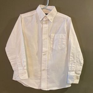 White Long-Sleeve Button-Down Chaps Shirt